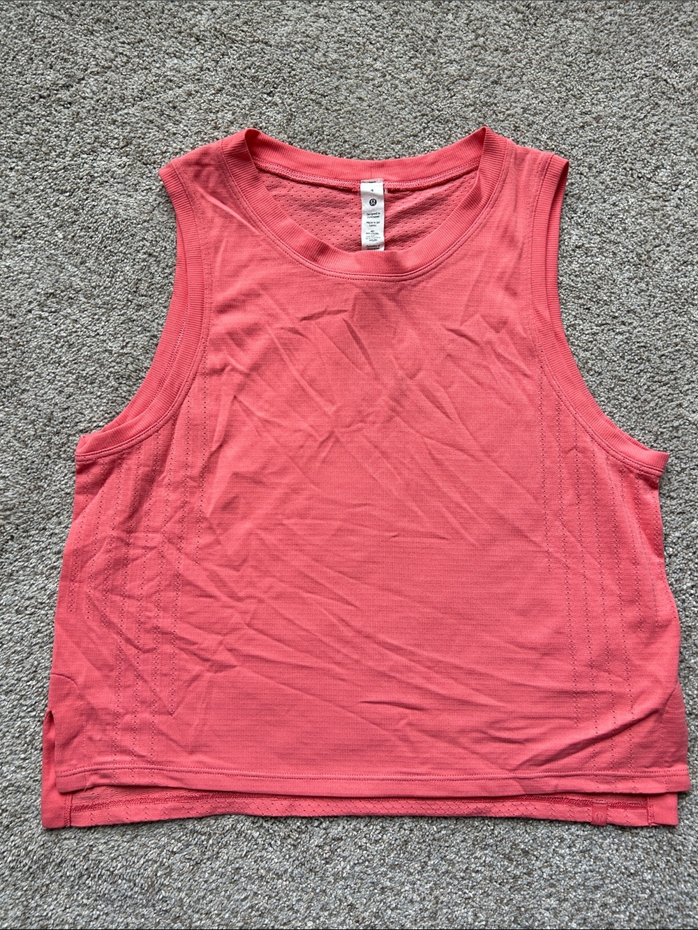 Lululemon Crop Women's Coral Sleeveless workout tank Top